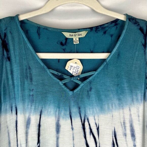 NWT Yak & Yeti Tye Dye Shark Tooth V-Neck Tank Small - Picture 3 of 9